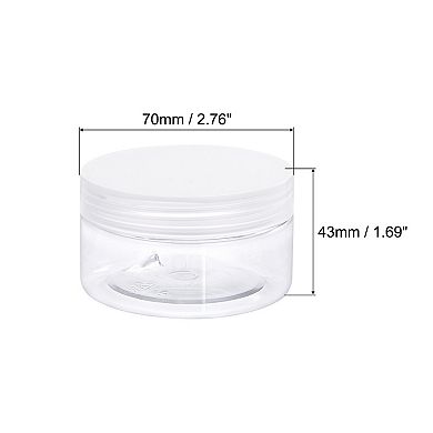 Round Jars With Transparent Screw Top Lid, 3oz Clear Empty Containers For Storage, 6pcs