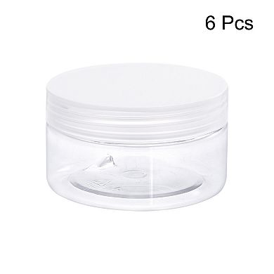 Round Jars With Transparent Screw Top Lid, 3oz Clear Empty Containers For Storage, 6pcs