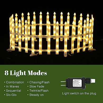 LuxenHome 8-piece Light Show Fence Design Outdoor Holiday Decoration
