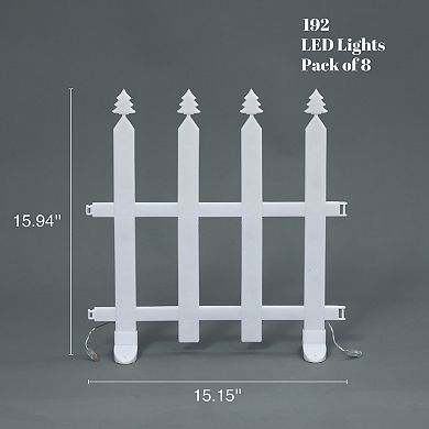 LuxenHome 8-piece Light Show Fence Design Outdoor Holiday Decoration