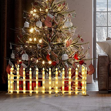 LuxenHome 8-piece Light Show Fence Design Outdoor Holiday Decoration