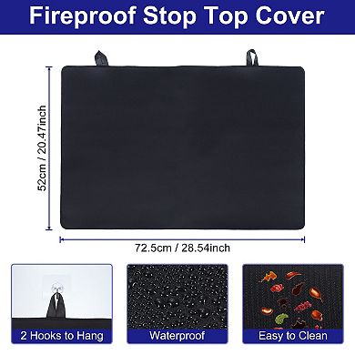 Stove Top Cover For Electric Stove, Glass Stove Top Cover, Countertop Protector Mat, Black
