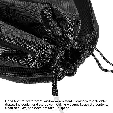 Clothes Storage Drawstring Bag, 17.3" Height Clothing Blankets Organizer Bags, Black