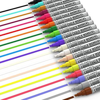 Liquid Chalk Markers, Core Multicolor for Chalkboards, 20 pack