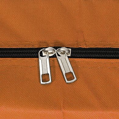 Storage Tote With Zippers, 2 Pack 150l Capacity Heavy Moving Tote Bags For Bedding Clothes, Orange