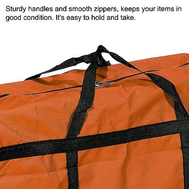 Storage Tote With Zippers, 2 Pack 150l Capacity Heavy Moving Tote Bags For Bedding Clothes, Orange