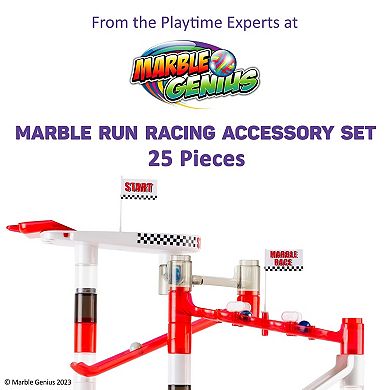 Marble Racing Booster Set - 25 Pieces Total, Construction Building Blocks Toys