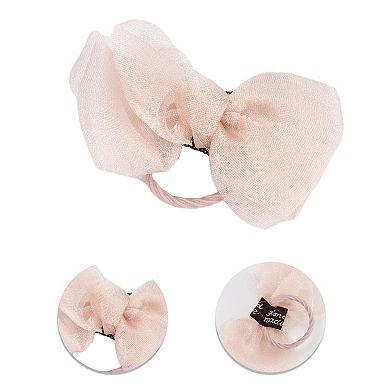 Fashion Cute Bow Flowers Hair Ropes For Children Light Pink 10 Pcs