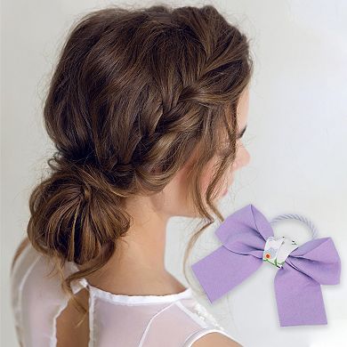 Fashion Cute Color-blocked Floral Hair Ropes For Children Purple 10pcs