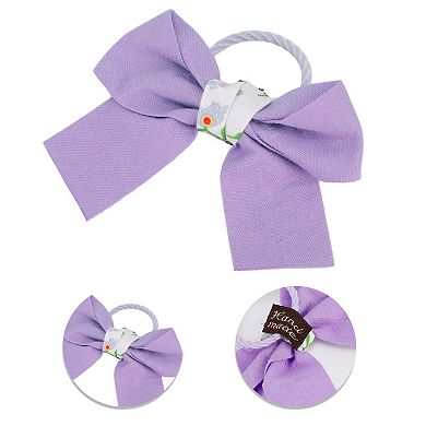 Fashion Cute Color-blocked Floral Hair Ropes For Children Purple 10pcs