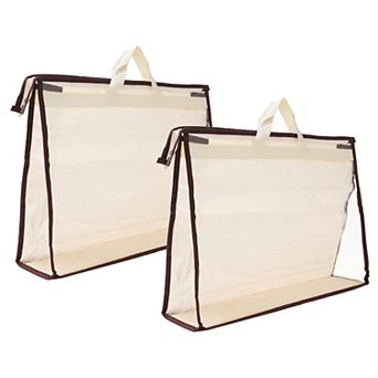 Handbag Dust Bags, 2 pc Clear Purse Storage Organizer Handbag Cover 19.7x5.1x14.6 inch