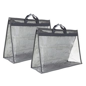Handbag Dust Bags, 2 pc Clear Purse Storage Organizer Handbag Cover 19.7x5.1x14.6 inch
