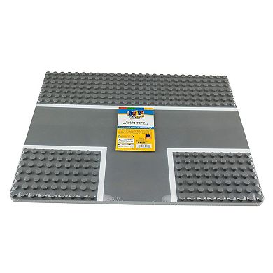 Building Blocks Road Plates 13.75x16.25", 1 Pack Baseplate, 1 3-way Intersection