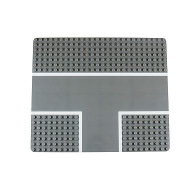 Building Blocks Road Plates 13.75x16.25", 1 Pack Baseplate, 1 3-way Intersection