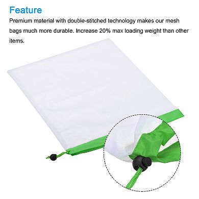 8 Pcs Reusable Mesh Produce Bags, See Through Mesh Storage Bags Green