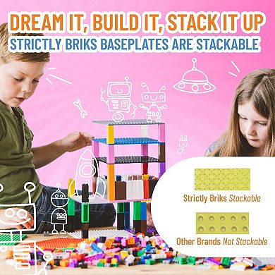 Baseplate Tower Mixed, Rainbow 6"x6, 36 Bases, 60 Stackers