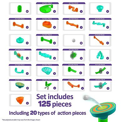 Stunts Marble Run Super Set, 125 Pieces, 20 Action Pieces