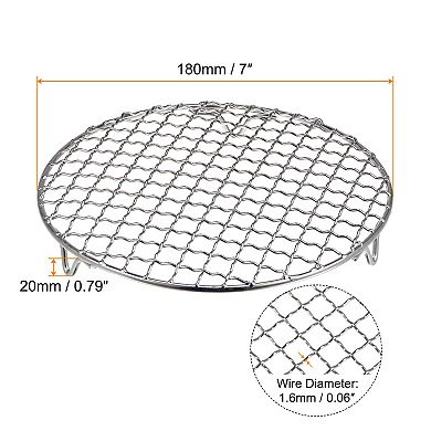 Round Cooking Rack 7" 201 Stainless Steel Barbecue Grill With 20mm Legs