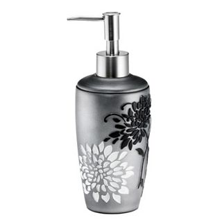 Erica Metallic Gray Floral Bath Accessories