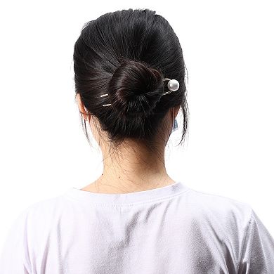 Classic Pearl U-shaped Hair Pins Hair Clips For Women 4.76"x0.91"x0.79" 1 Pcs