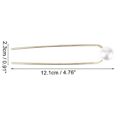 Classic Pearl U-shaped Hair Pins Hair Clips For Women 4.76"x0.91"x0.79" 1 Pcs