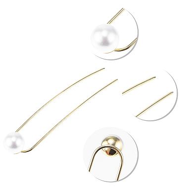 Classic Pearl U-shaped Hair Pins Hair Clips For Women 4.76"x0.91"x0.79" 1 Pcs