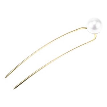 Classic Pearl U-shaped Hair Pins Hair Clips For Women 4.76"x0.91"x0.79" 1 pc