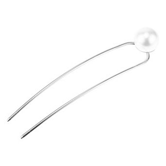 Classic Pearl U-shaped Hair Pins Hair Clips For Women 4.76"x0.91"x0.79" 1 pc