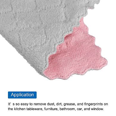 12 Pcs Kitchen Dish Cloths, 9.4" Coral Velvet Cleaning Cloths