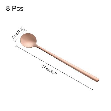 8 Pcs Espresso Spoons 6.7" Stainless Steel Round Coffee Spoon