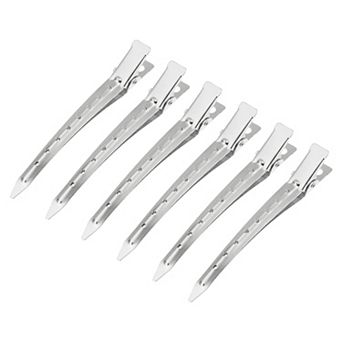 6 pc Metal Durk Bill Hair Clip Non-slip 3.54"x0.59" For Hair Styling