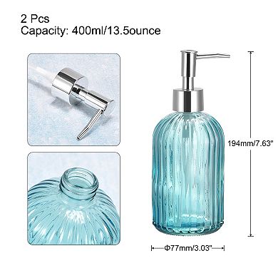 Soap Dispensers Set Glass Dish Hand Soap Dispenser With Pump For Kitchen Bathroom