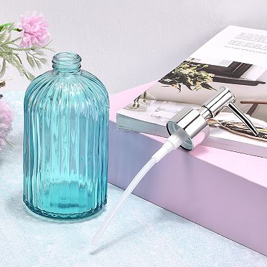 Soap Dispensers Set Glass Dish Hand Soap Dispenser With Pump For Kitchen Bathroom