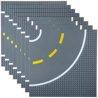 Best Blocks Classic Baseplates, Road Curve, 8 Pack, 10x10 Inches
