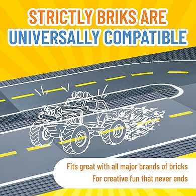 Best Blocks Classic Baseplates, Road Curve, 8 Pack, 10x10 Inches