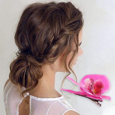 1 Pcs Elegant Flower Hair Clip Hairdo Clip For Women 3.54"x3.15"x1.14" Purple