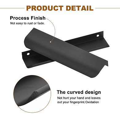 10 Pack Finger Edge Pull Cabinet Handles 128mm Hole Center