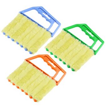 3 pc Window Blind Hand Held 7 Finger Shutters Brush Tool 3 Colors
