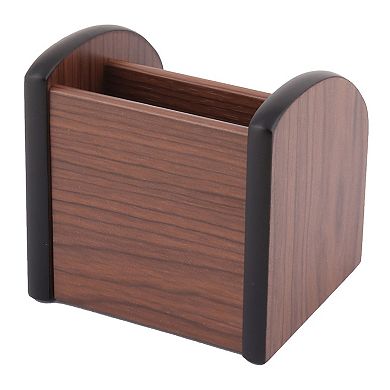 Office Desktop Wooden 2 Compartments Storage Romote Control Pen Organizer Holder