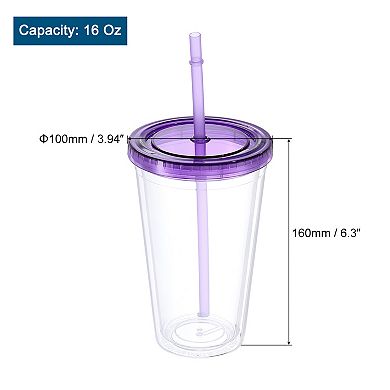 Acrylic Tumbler With Lid And Straw, Clear Travel Tumblers For Birthdays Gifts, Customization