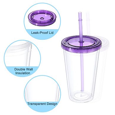 Acrylic Tumbler With Lid And Straw, Clear Travel Tumblers For Birthdays Gifts, Customization