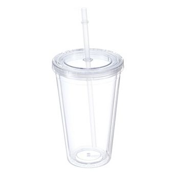 Acrylic Tumbler With Lid And Straw, Clear Travel Tumblers For Birthdays Gifts, Customization