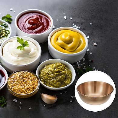 Stainless Steel Dishes, 2pcs Metal Bowls Condiment Cups