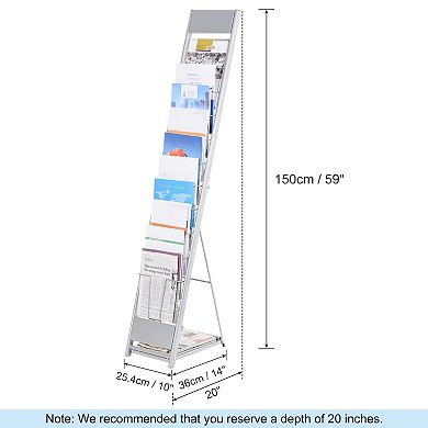 Detachable Magazine Display Racks 10 Layers Brochure Stand Catalog Literature Rack For Hotel