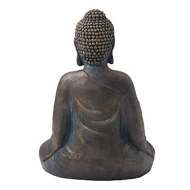 Glitzhome Mgo Meditating Buddha Statue, 19 Inch Tall