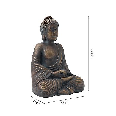 Glitzhome Mgo Meditating Buddha Statue, 19 Inch Tall