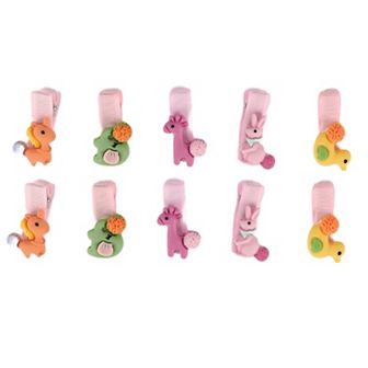 Fashion Cute Horse Rabbit Hair Clips Pink Orange Yellow Green 10 pc