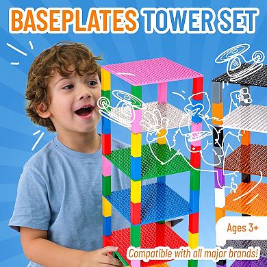 Baseplate Tower 6x6, Rainbow 6x6, 12 Bases, 80 Stackers