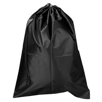 Clothes Storage Drawstring Bag, 23.6" Height Clothing Blankets Organizer Bags, Black