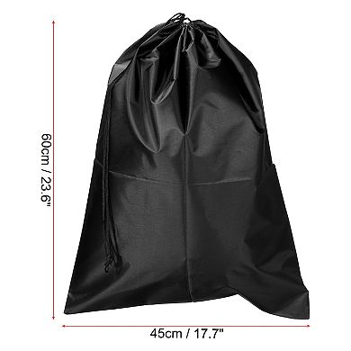 Clothes Storage Drawstring Bag, 23.6" Height Clothing Blankets Organizer Bags, Black